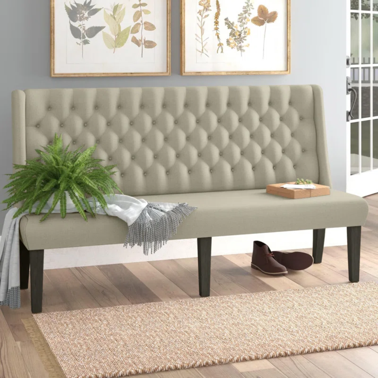 Nasser Linen Upholstered Bench