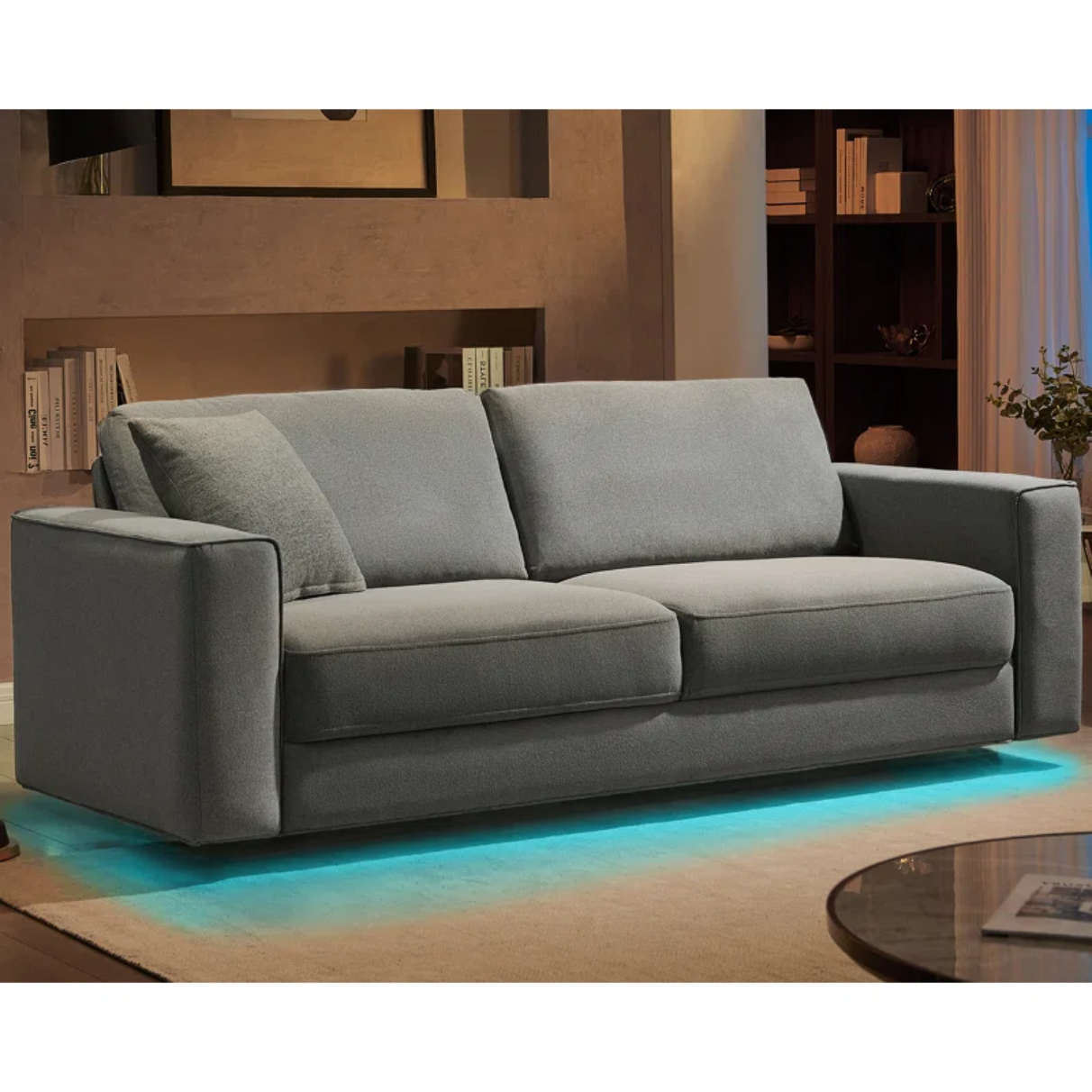 89-inch Modern LED Floating Sofa - Oversized 3-Seater for Living Room