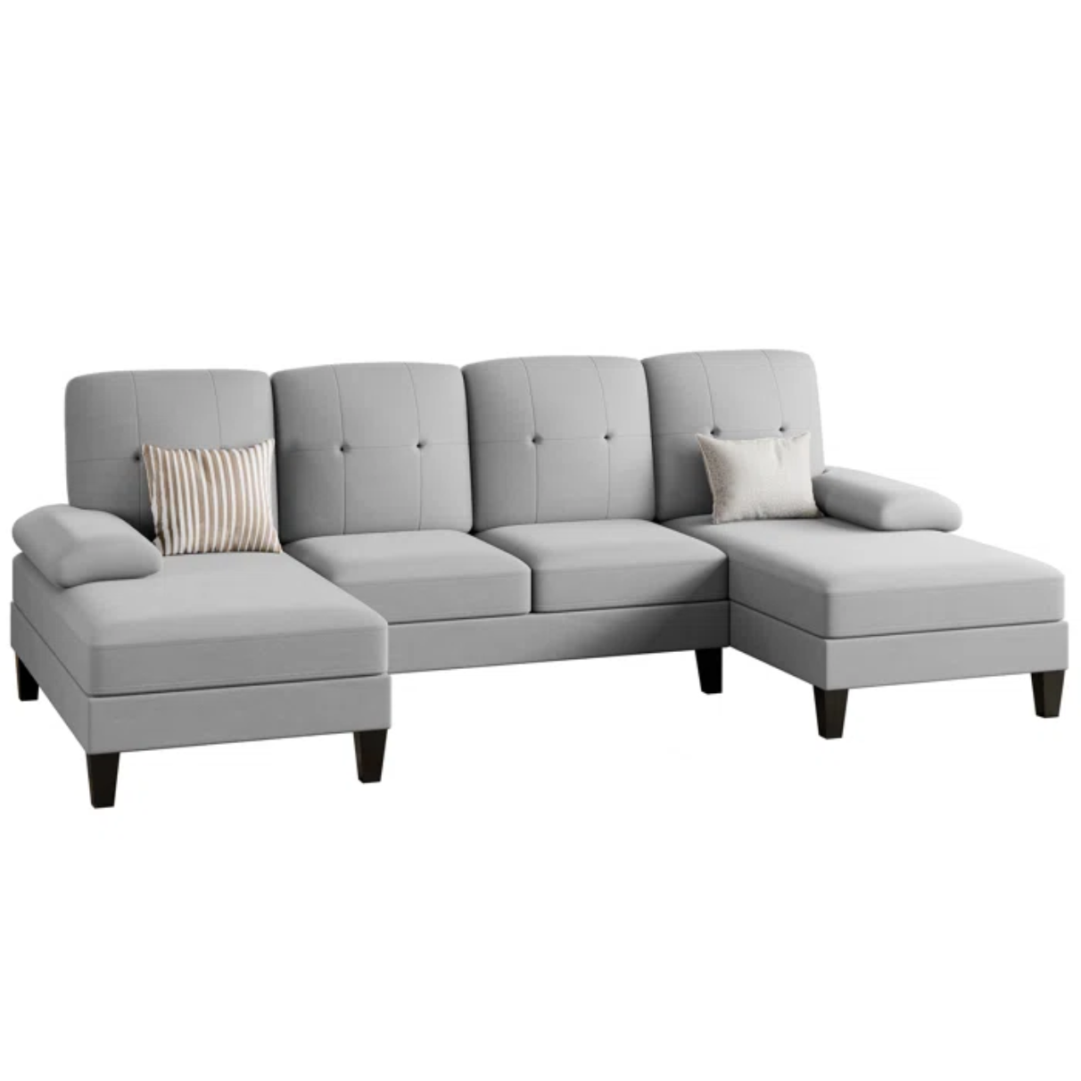 Kennaya 106” U-Shaped Sectional Sofa with Double Chaises