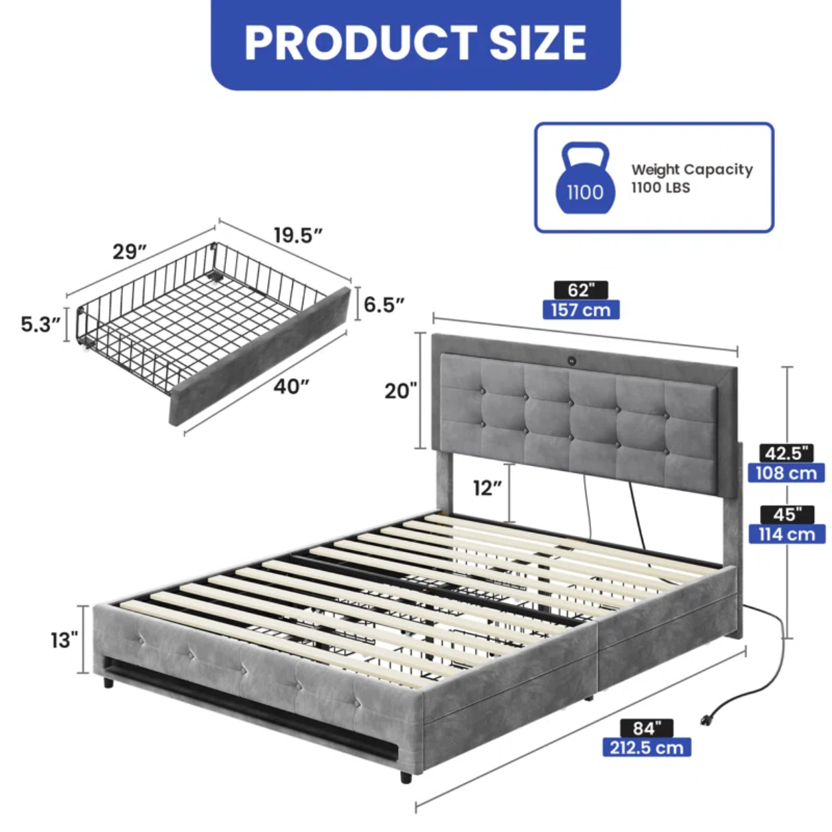 Argene Upholstered Platform Storage Bed