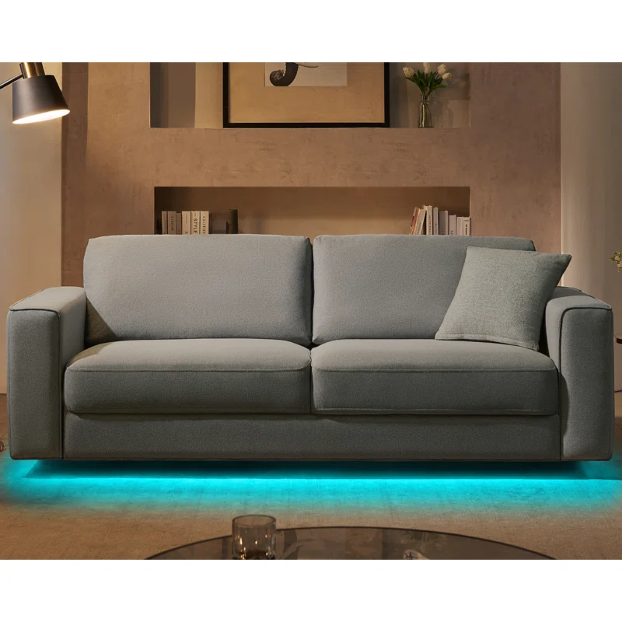 89-inch Modern LED Floating Sofa - Oversized 3-Seater for Living Room