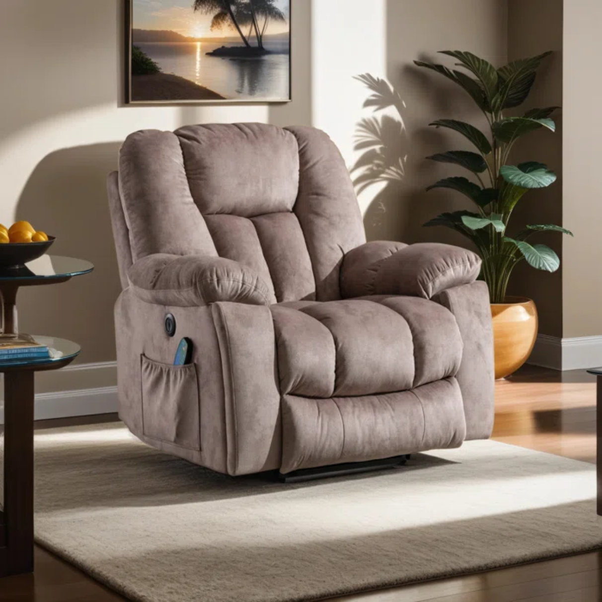 "41'' Oversized Power Lift Recliner with Heated Massage & Plush Padding