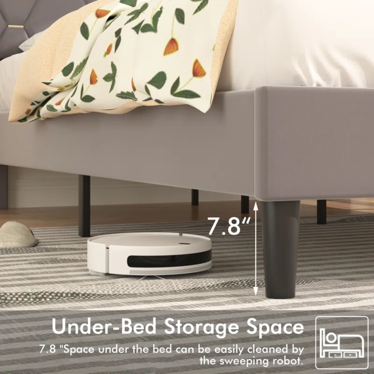 Calil Bed Frame with LED Lighting and Built-in Charging Station