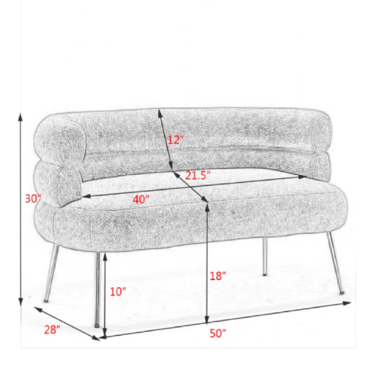 Demetrius 50'' Upholstered Loveseat