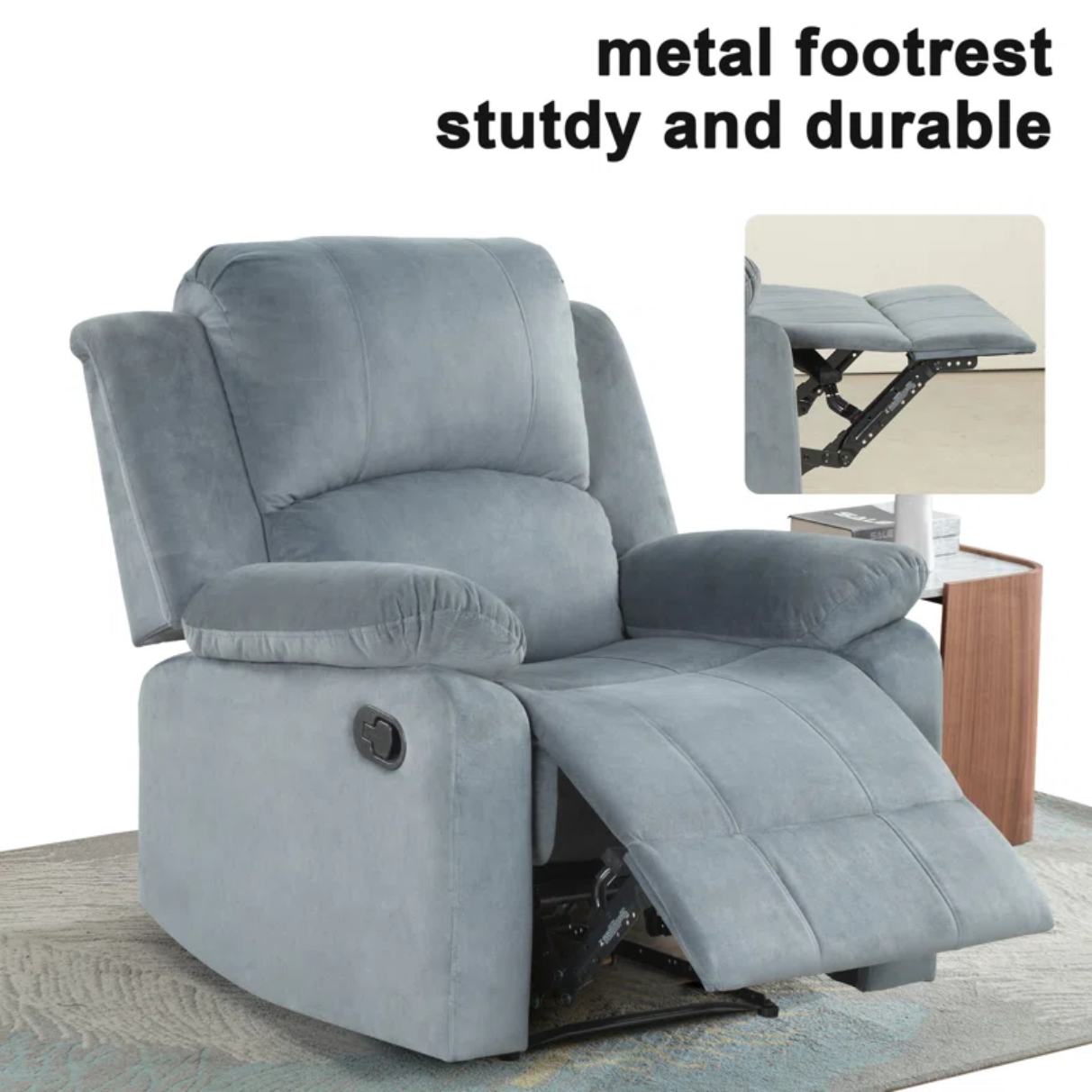 Brevik 34.8'' Wide Soft Padded Manual Recliner with Breathable Microfiber Upholstery