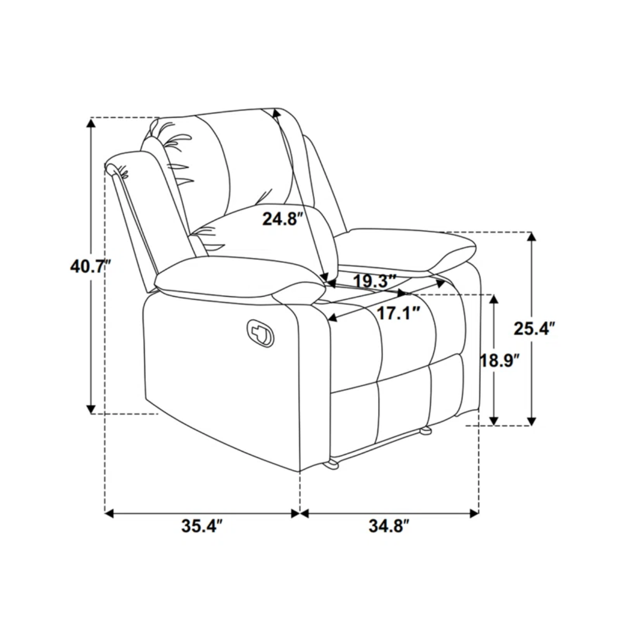 Brevik 34.8'' Wide Soft Padded Manual Recliner with Breathable Microfiber Upholstery