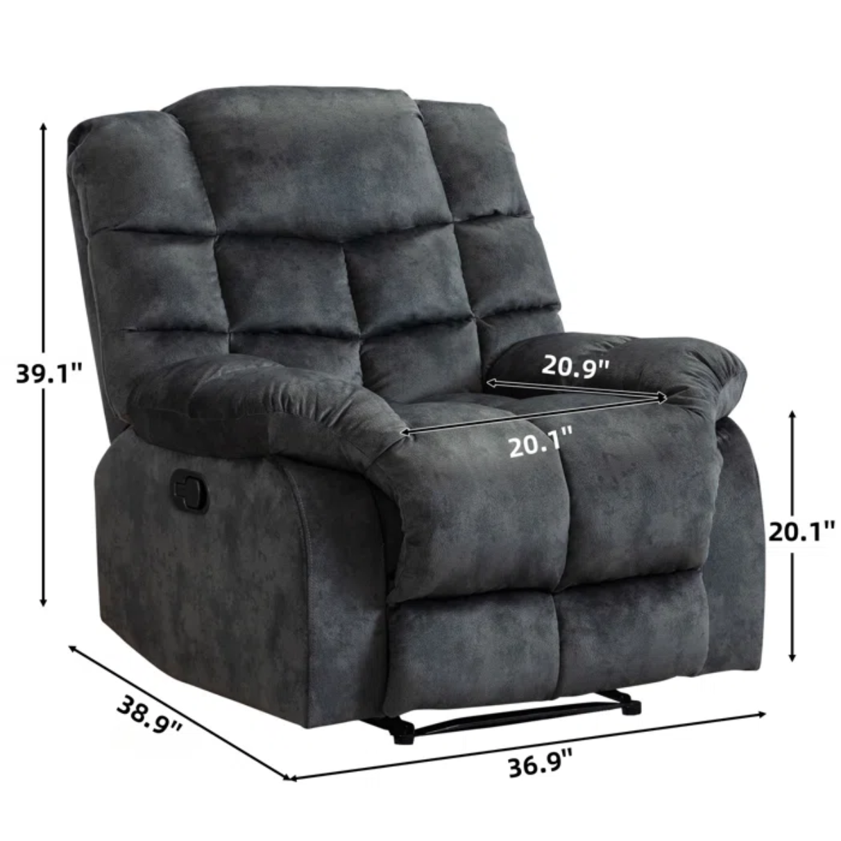 Kingstin 36.9" Modern Overstuffed Manual Recliner (Set of 2)