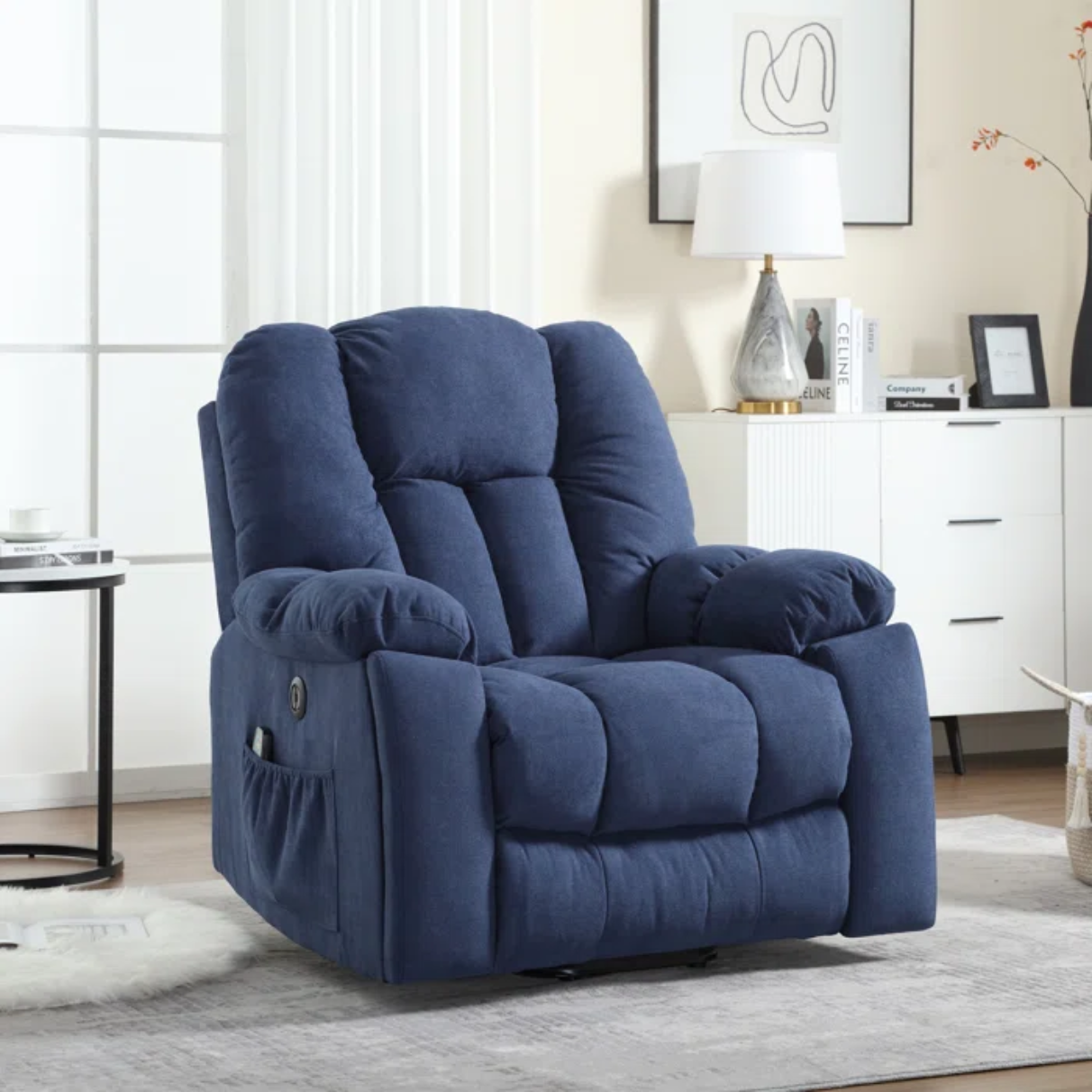 "41'' Oversized Power Lift Recliner with Heated Massage & Plush Padding